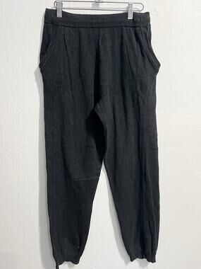 Wrap London Pants Sz 6 Knit Sweater Jogger Cotton Charcoal Gray Lounge Comfy